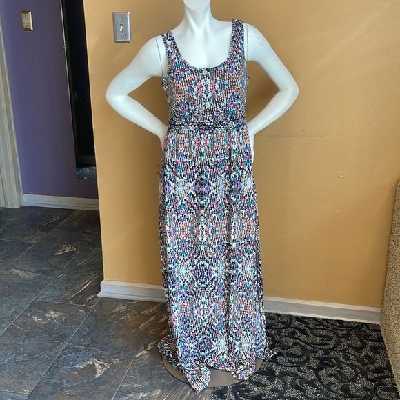 MUDD Maxi Multicolor dress with single side slit - Size - Medium - Picture 1 of 11